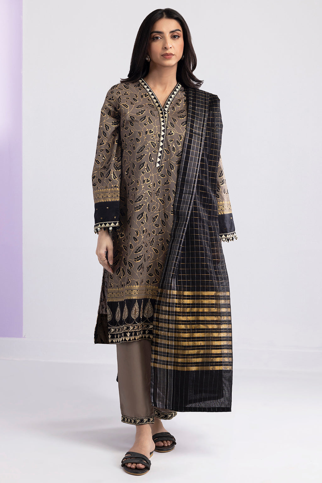 Embroidered Kurta Dupatta Trouser - 3421