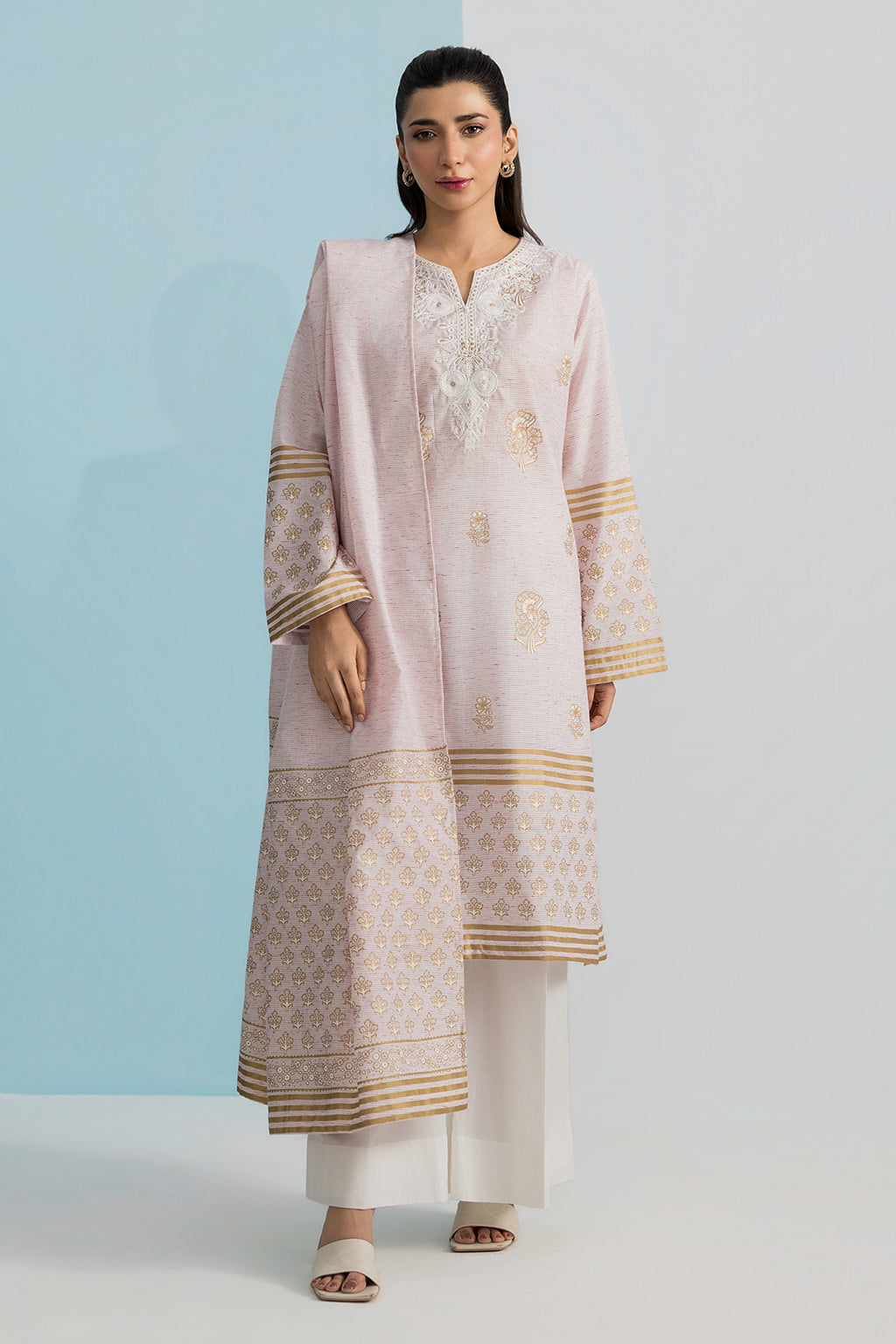 Embroidered Kurta Dupatta - 2506