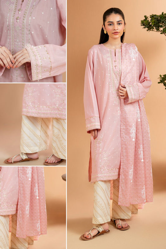 Embroidered Kurta Dupatta Trouser - 2500