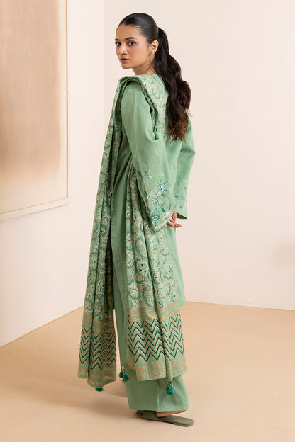 Embroidered Kurta Dupatta Trouser - 2501