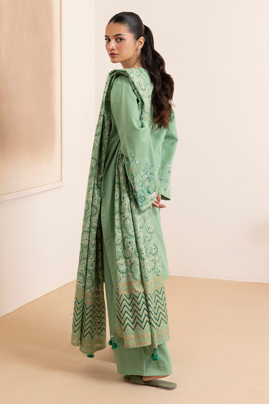 Embroidered Kurta Dupatta Trouser - 2501