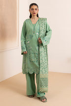 Embroidered Kurta Dupatta Trouser - 2501
