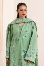 Embroidered Kurta Dupatta Trouser - 2501