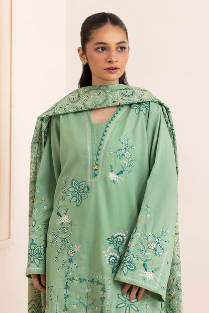 Embroidered Kurta Dupatta Trouser - 2501