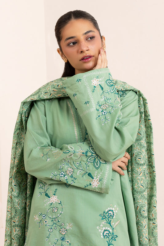 Embroidered Kurta Dupatta Trouser - 2501