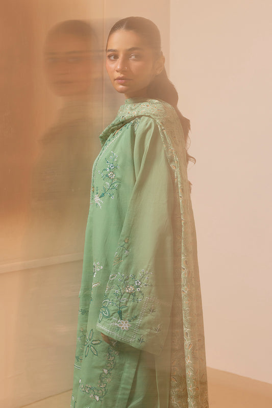 Embroidered Kurta Dupatta Trouser - 2501