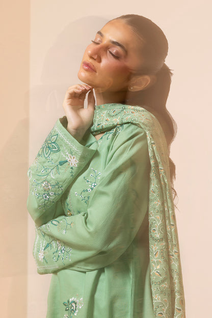 Embroidered Kurta Dupatta Trouser - 2501