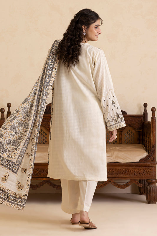 Embroidered Kurta Dupatta Trouser - 2502