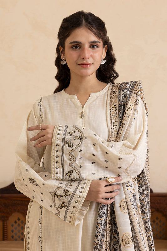 Embroidered Kurta Dupatta Trouser - 2502