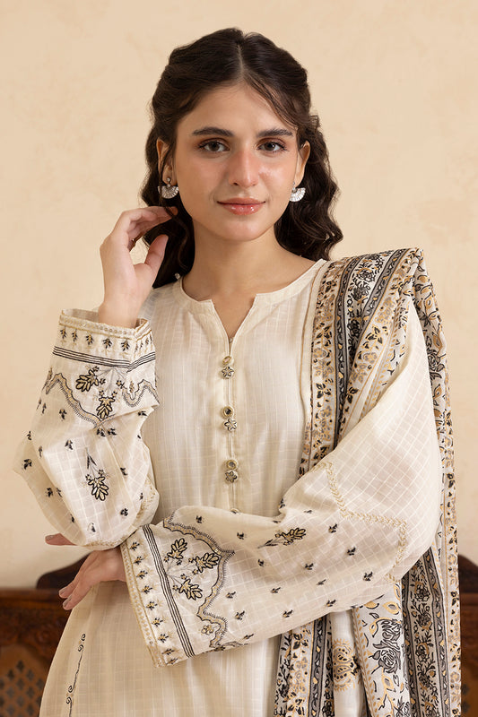 Embroidered Kurta Dupatta Trouser - 2502