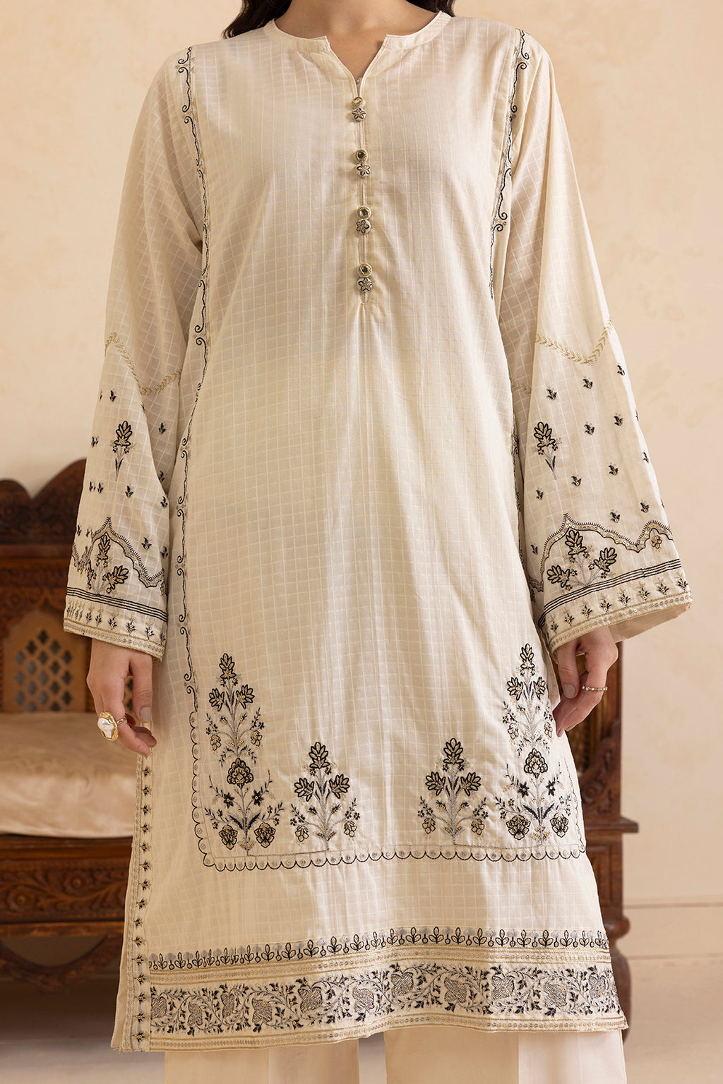 Embroidered Kurta Dupatta Trouser - 2502