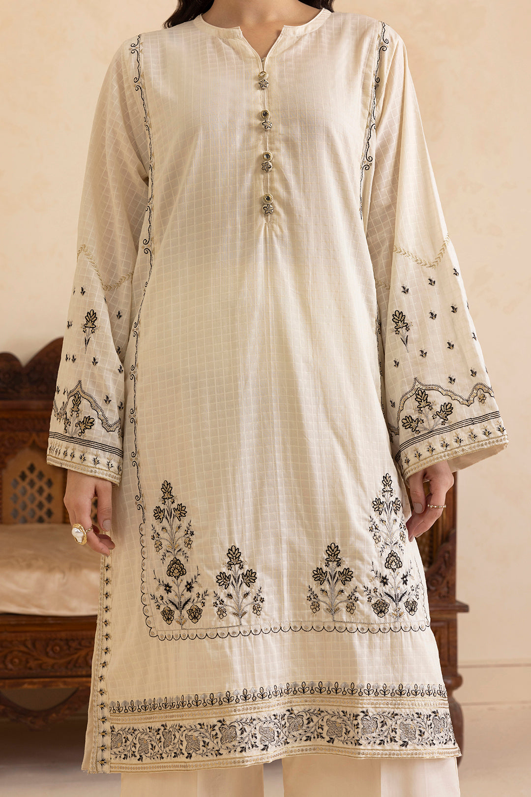 Embroidered Kurta Dupatta Trouser - 2502