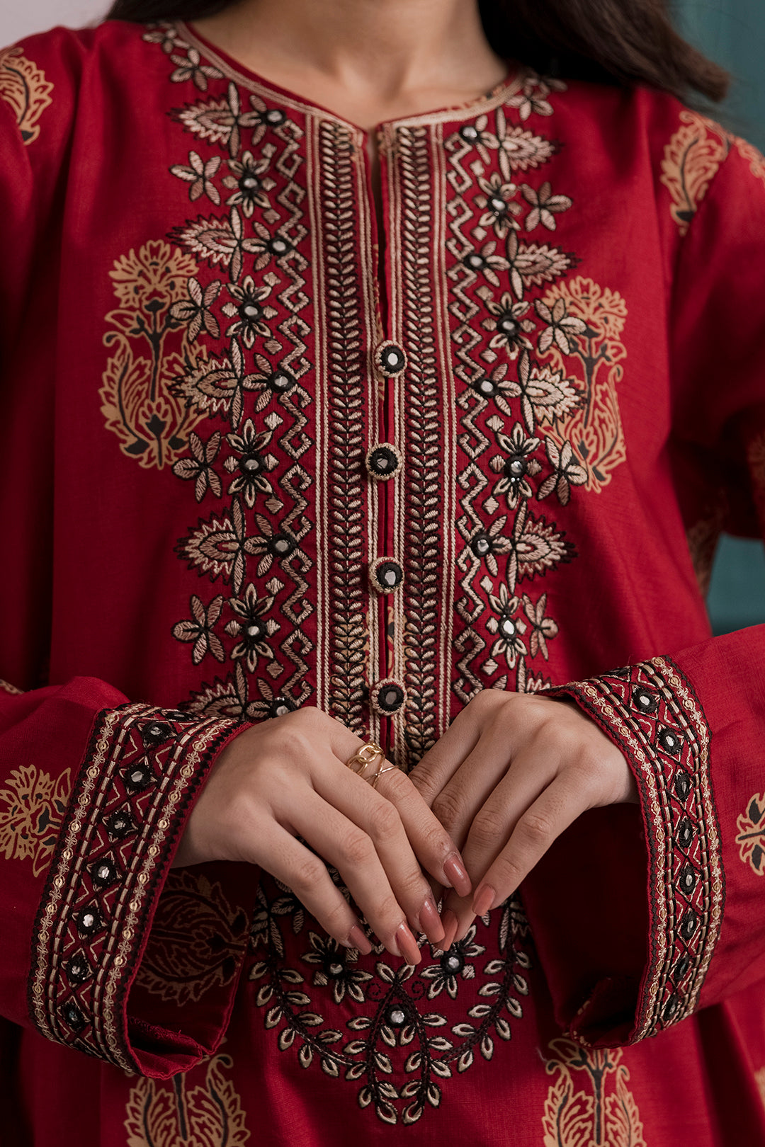 Embroidered Kurta Dupatta Trouser - 2503