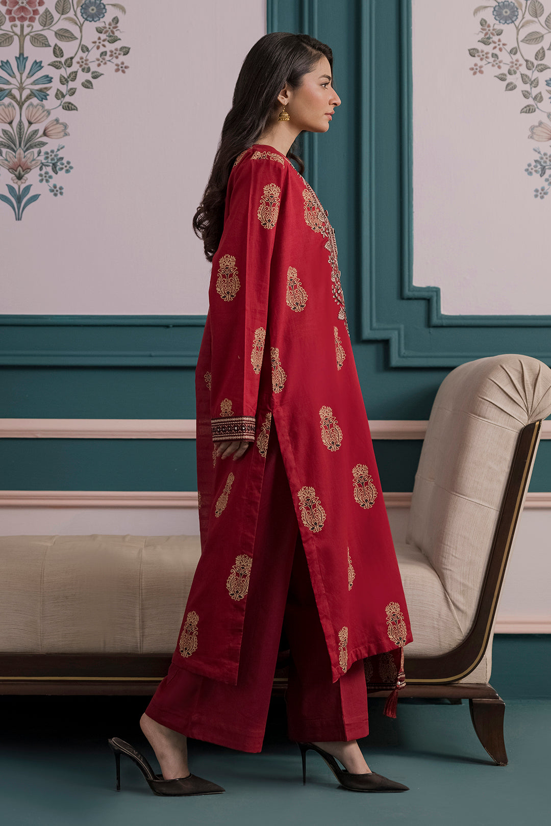 Embroidered Kurta Dupatta Trouser - 2503