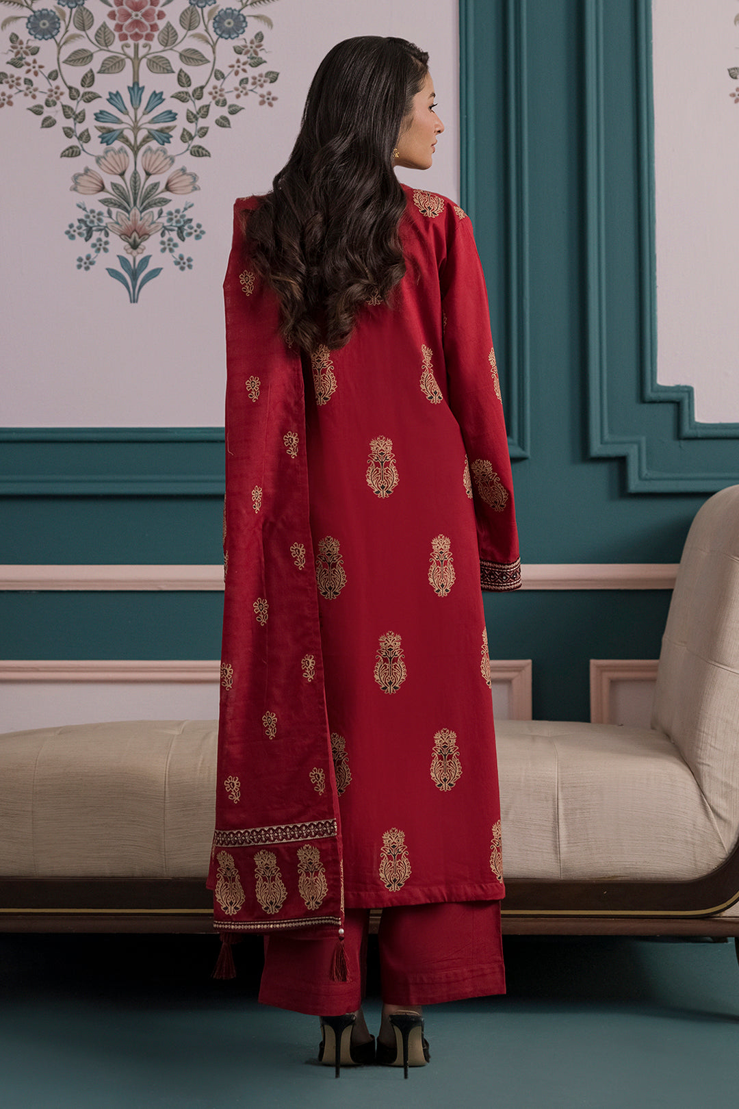 Embroidered Kurta Dupatta Trouser - 2503