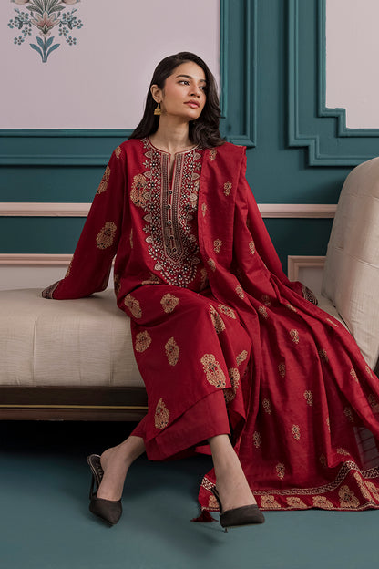 Embroidered Kurta Dupatta Trouser - 2503