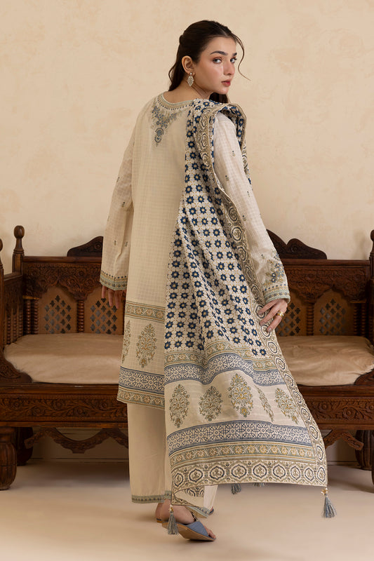 Embroidered Kurta Dupatta Trouser - 2509