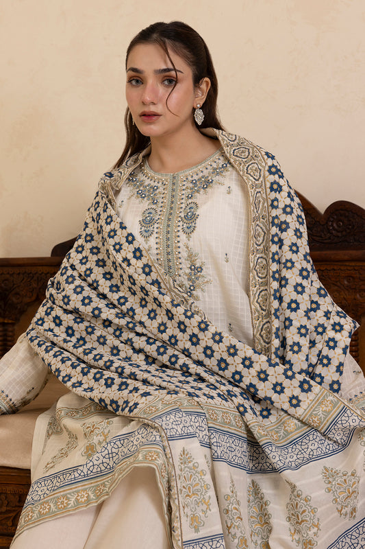 Embroidered Kurta Dupatta Trouser - 2509