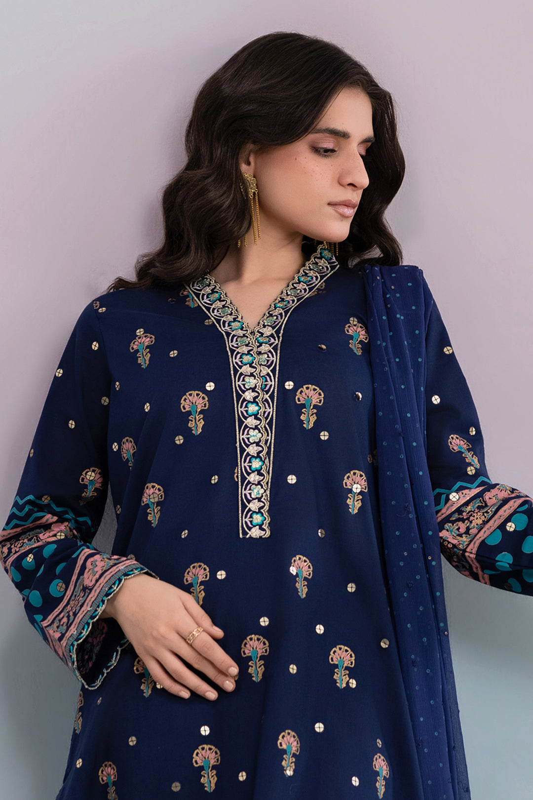 Embroidered Kurta Dupatta Trouser - 2510