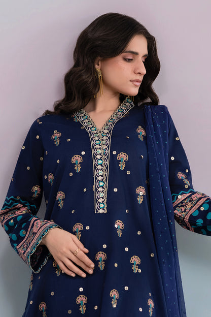 Embroidered Kurta Dupatta Trouser - 2510