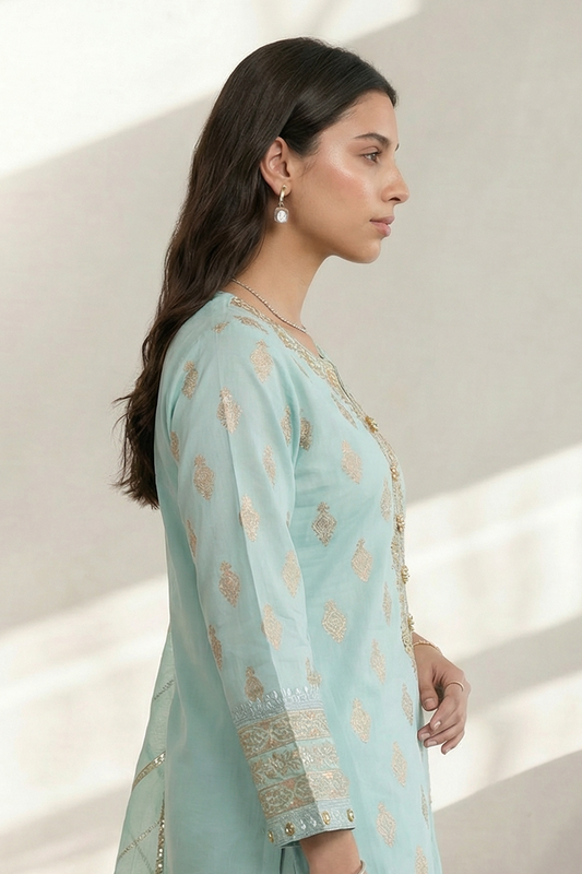 Embroidered Kurta Dupatta Trouser - 2511