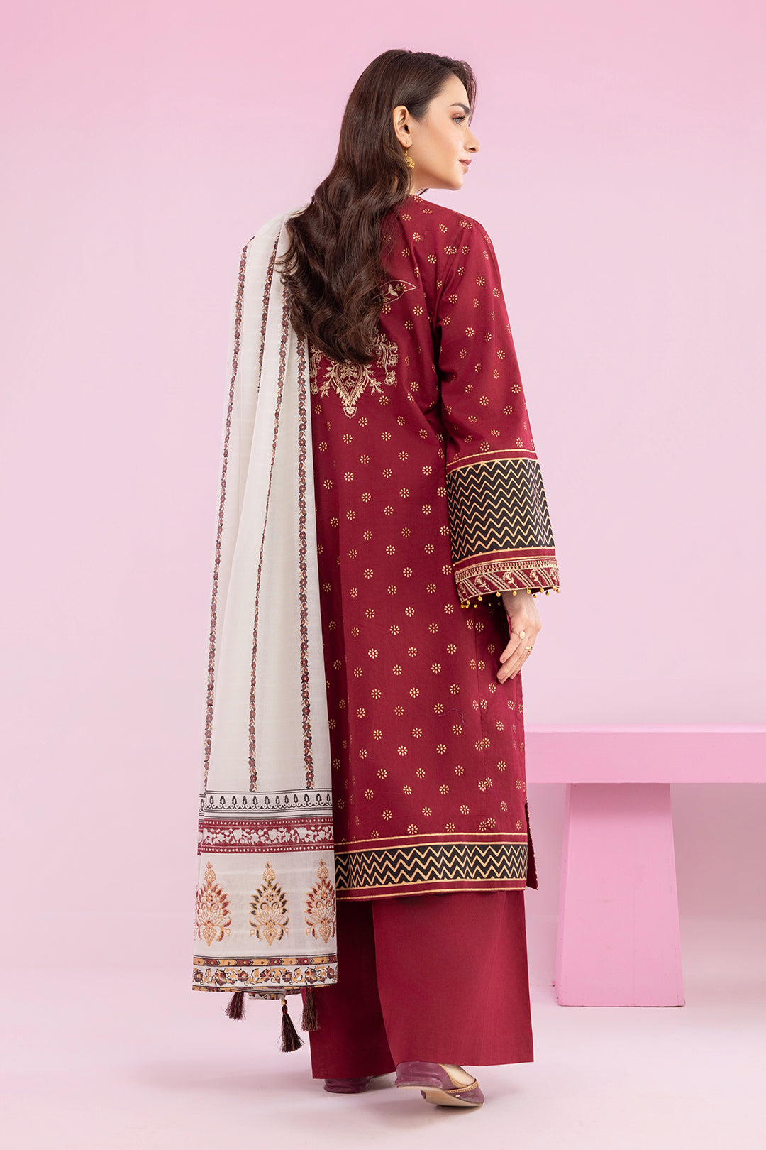 Embroidered Kurta Dupatta Trouser - 2512