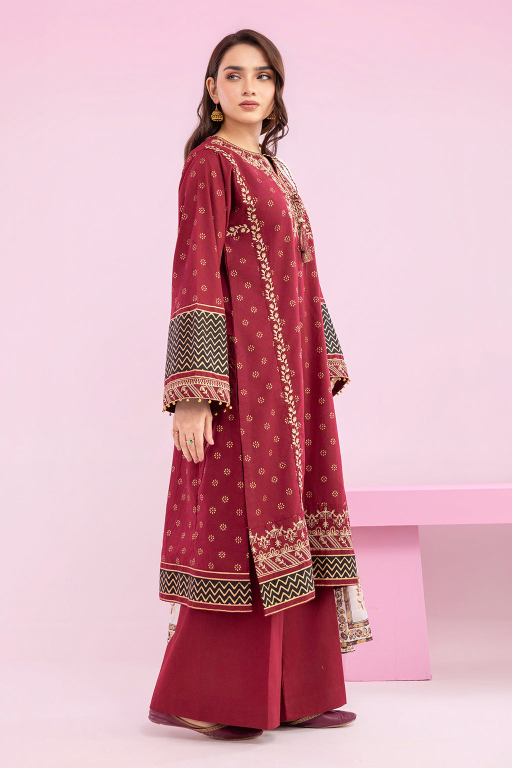Embroidered Kurta Dupatta Trouser - 2512