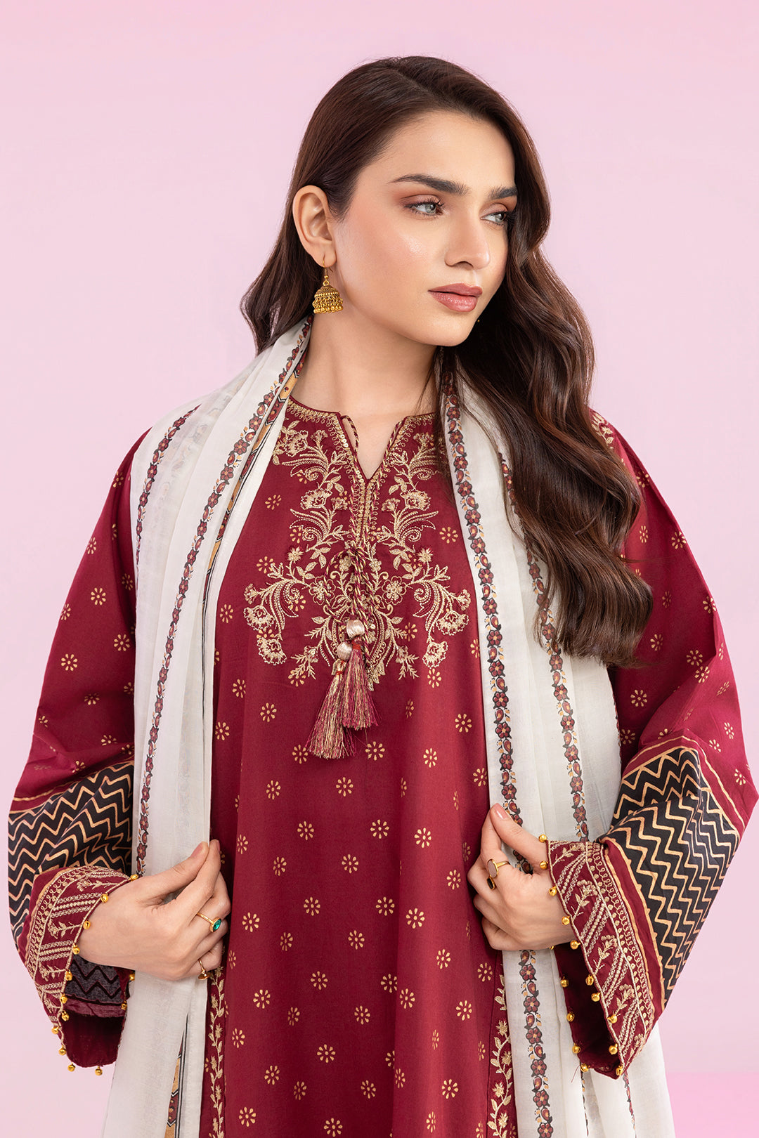 Embroidered Kurta Dupatta Trouser - 2512