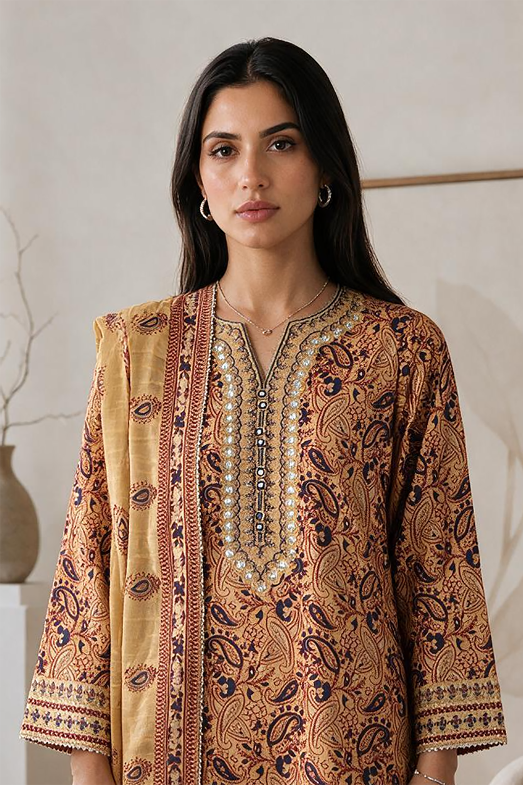 Embroidered Kurta Dupatta Trouser - 2515