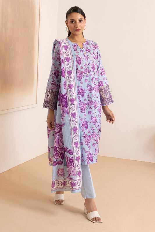 Embroidered Kurta Dupatta Trouser - 2633