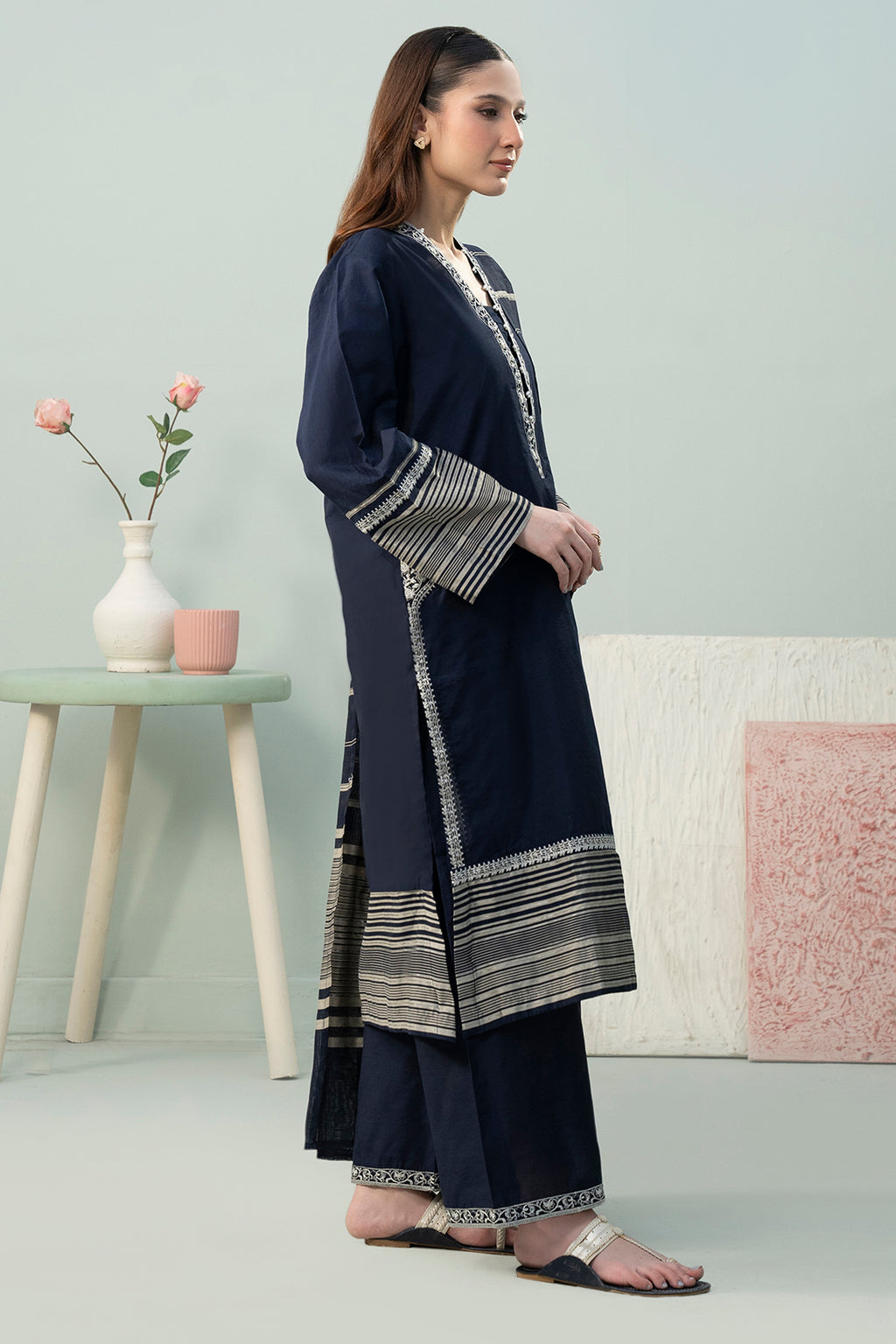 Embroidered Kurta Dupatta Trouser - 3338