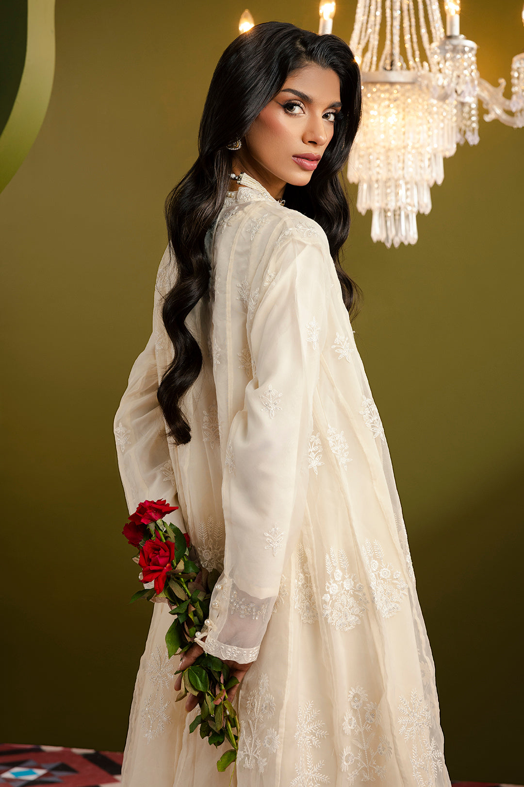 Front Open Frock With Crushed Plazo - 0711