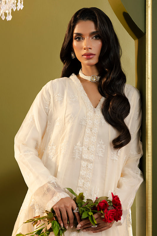 Front Open Frock With Crushed Plazo - 0711