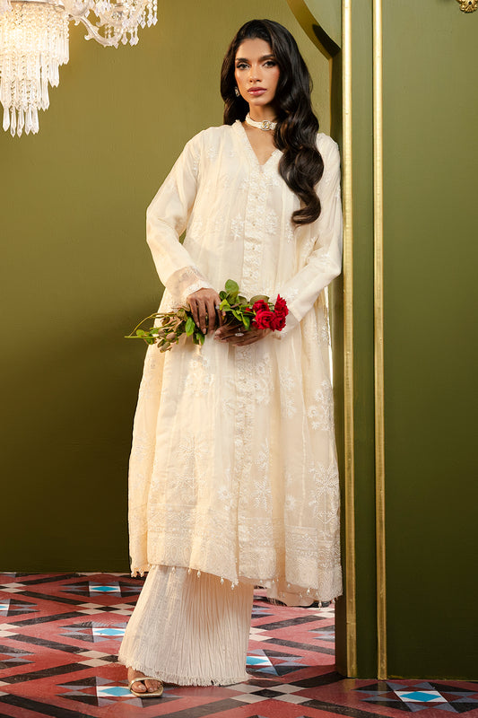 Front Open Frock With Crushed Plazo - 0711