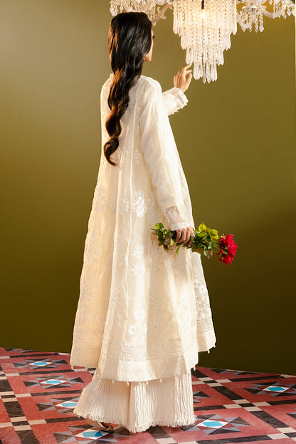 Front Open Frock With Crushed Plazo - 0711