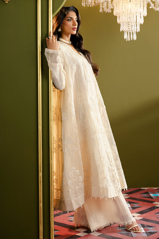 Front Open Frock With Crushed Plazo - 0711
