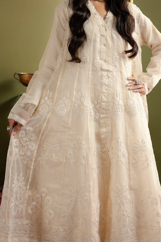 Front Open Frock With Crushed Plazo - 0711