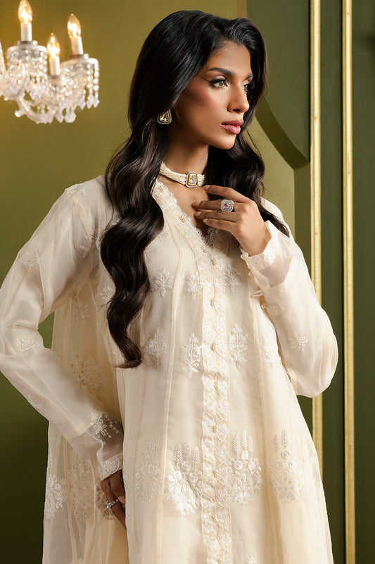 Front Open Frock With Crushed Plazo - 0711
