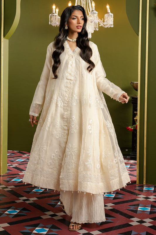 Front Open Frock With Crushed Plazo - 0711
