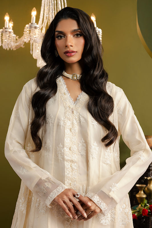 Front Open Frock With Crushed Plazo - 0711