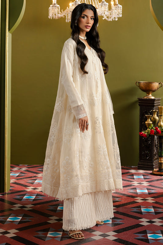 Front Open Frock With Crushed Plazo - 0711