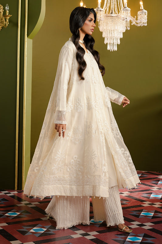 Front Open Frock With Crushed Plazo - 0711