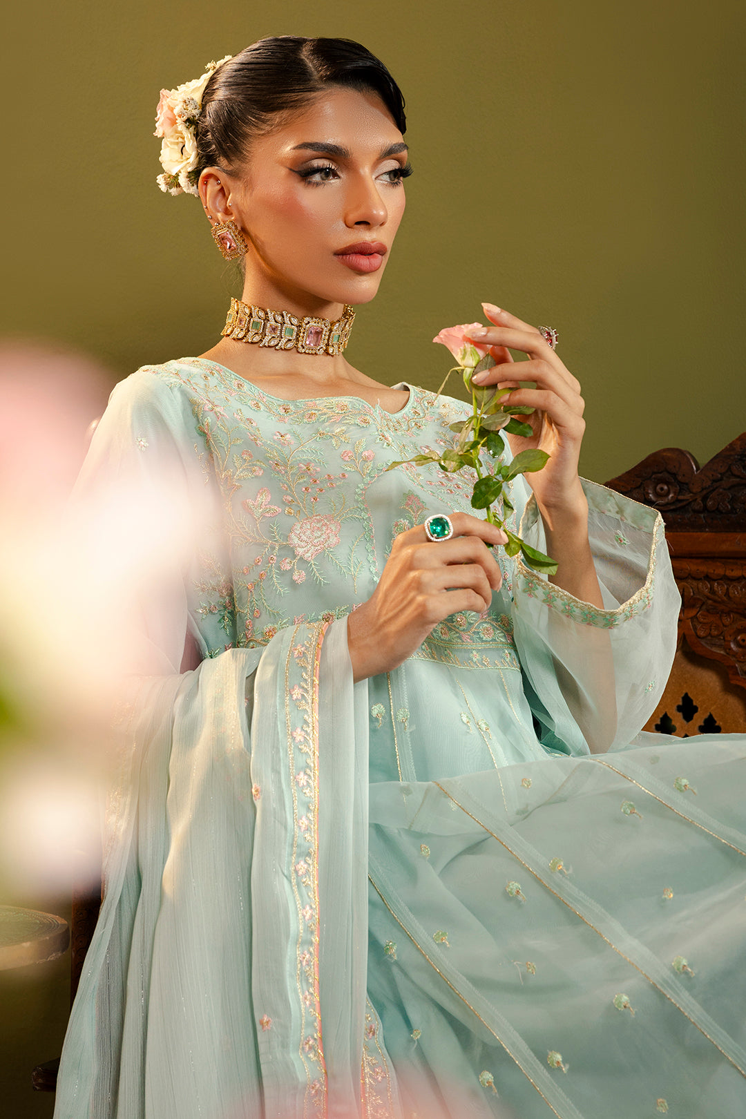 Frock With Trousers & Dupatta - 0715