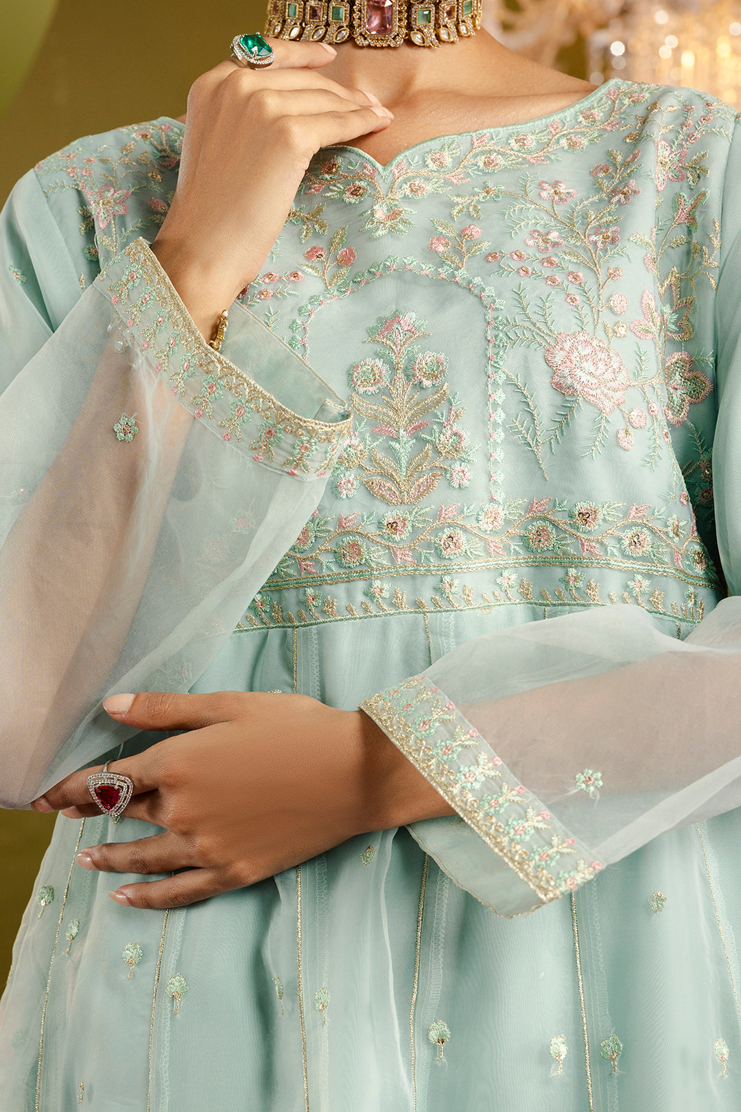 Frock With Trousers & Dupatta - 0715