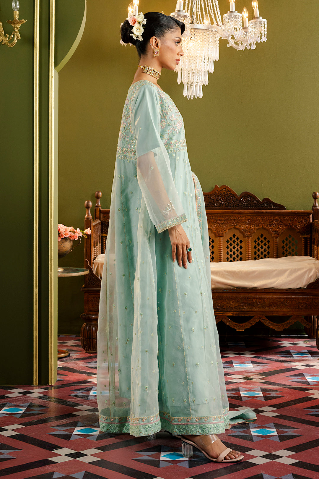 Frock With Trousers & Dupatta - 0715