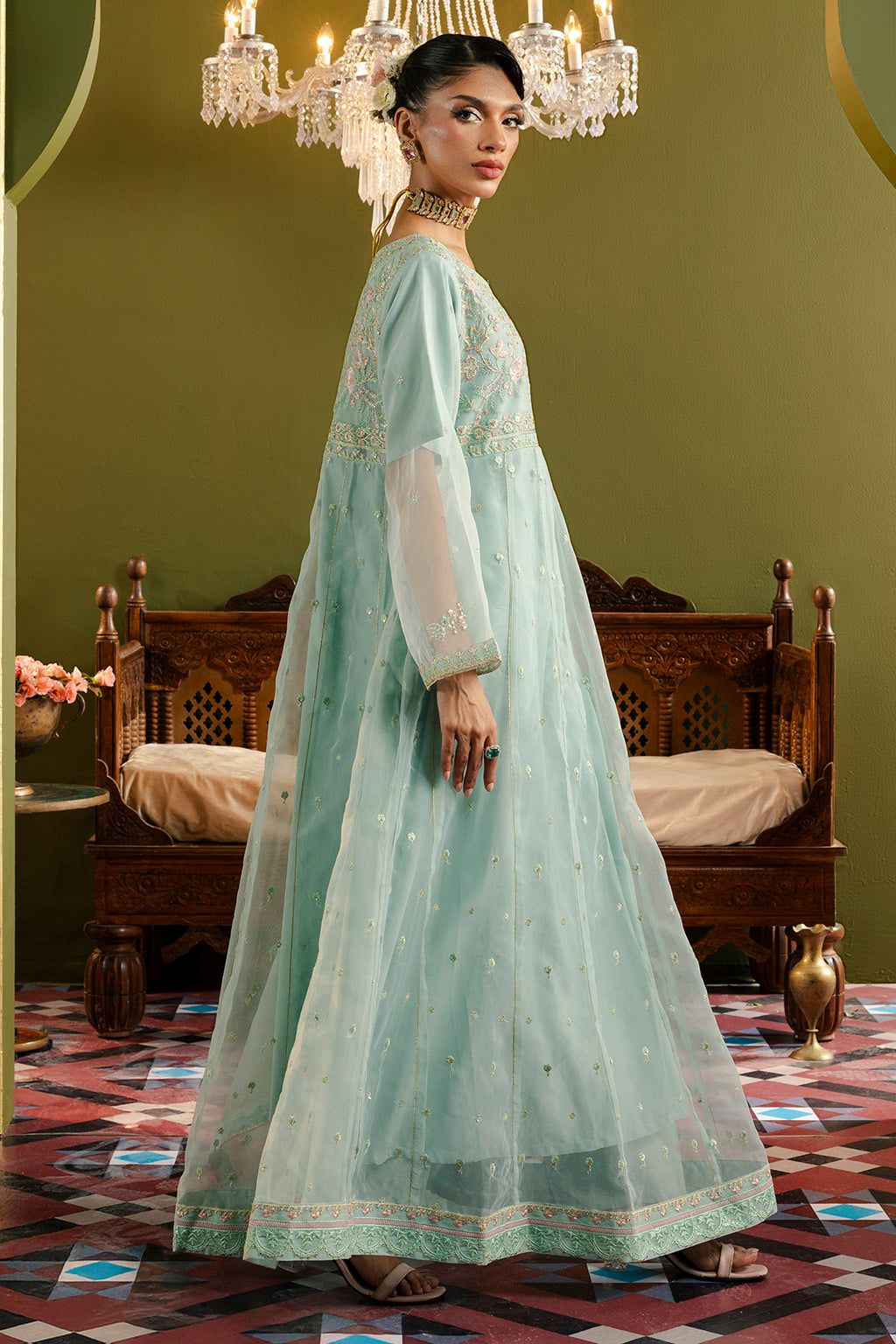 Frock With Trousers & Dupatta - 0715
