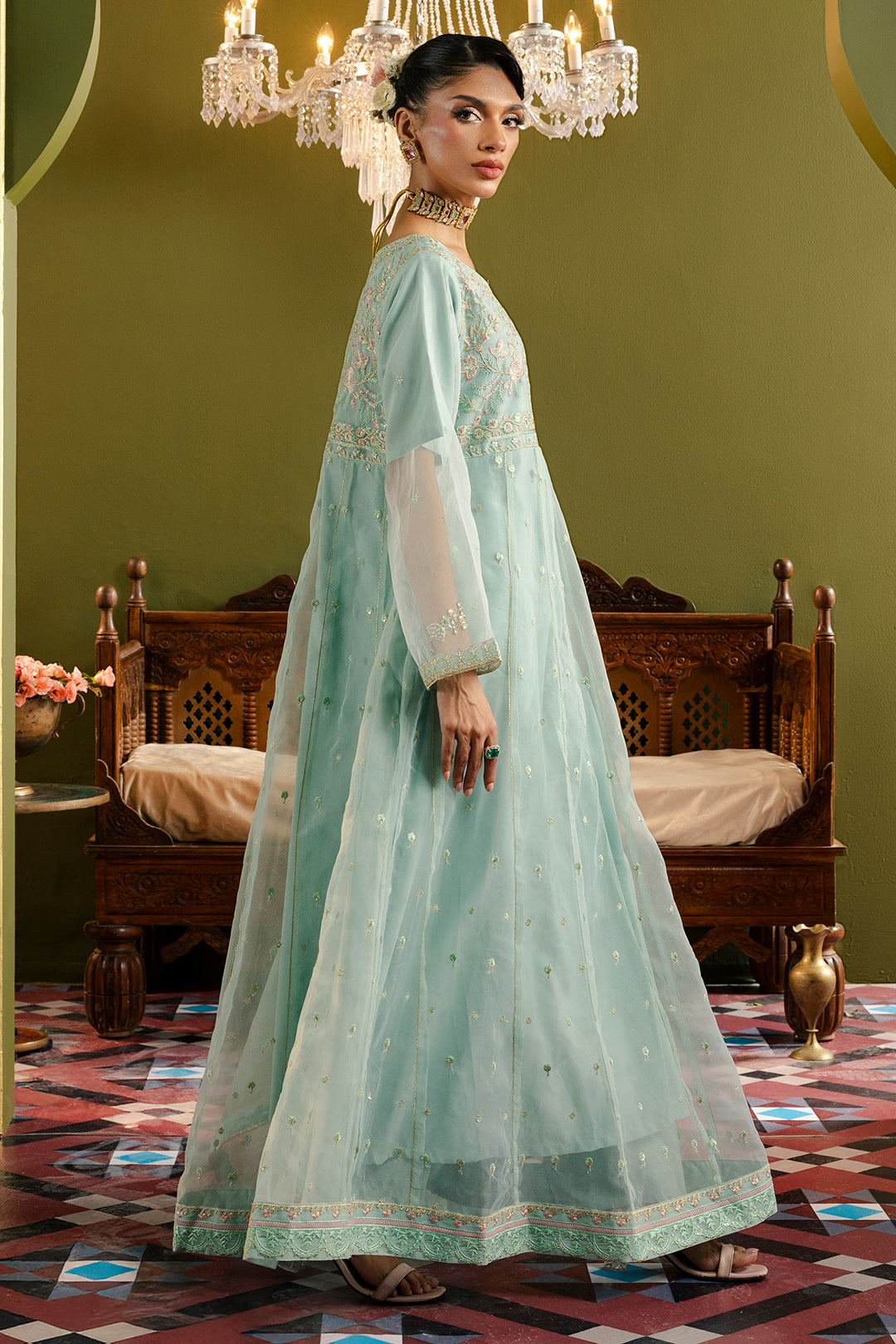Frock With Trousers & Dupatta - 0715