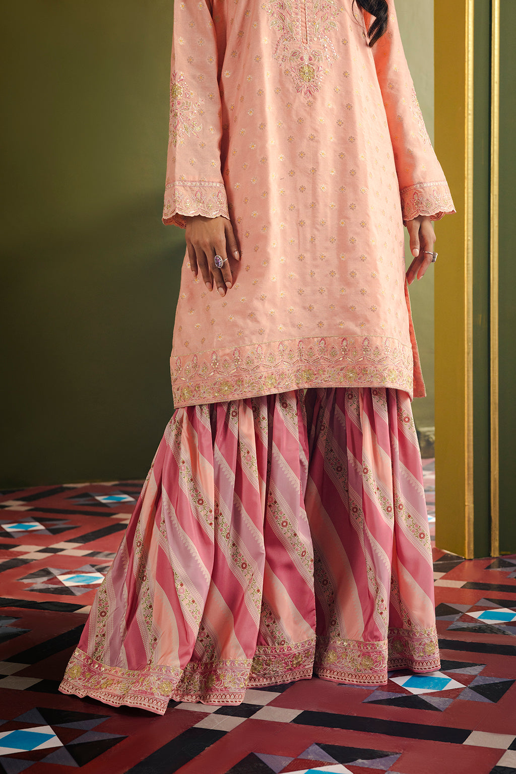 Kurta With Gharara & Dupatta - 0716