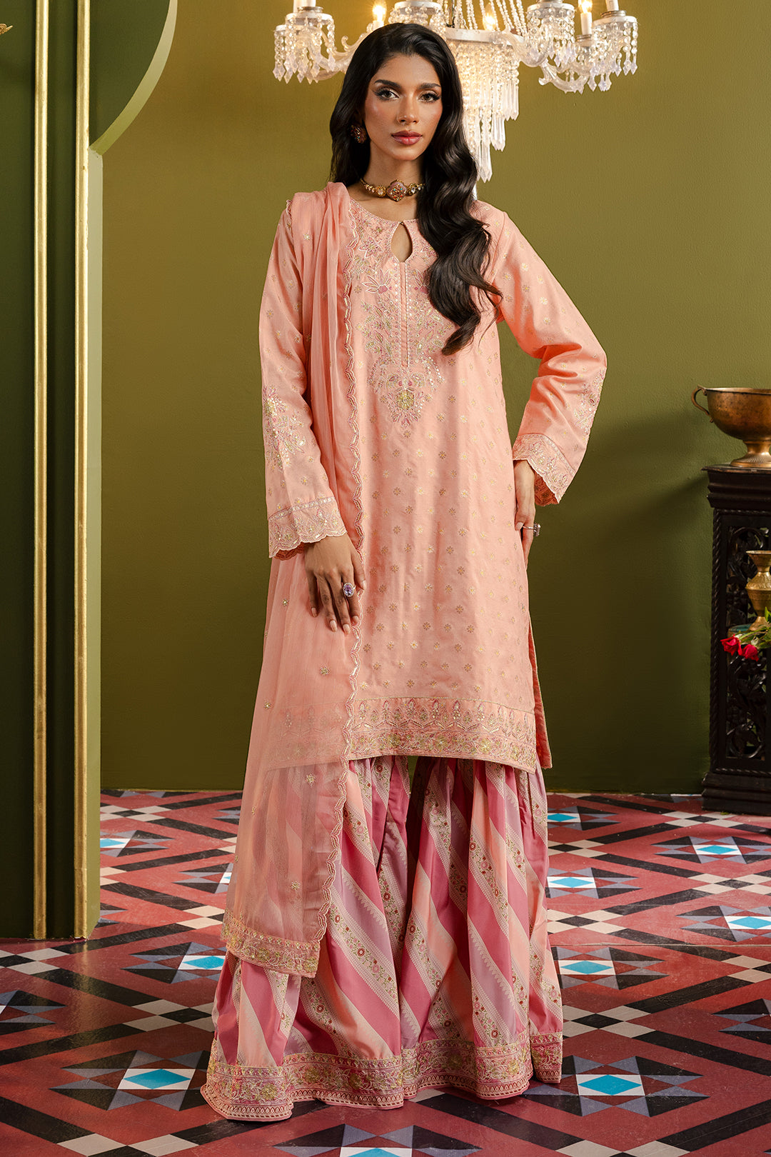 Kurta With Gharara & Dupatta - 0716