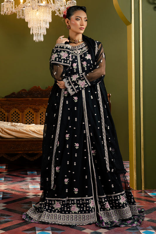 Front Open Frock With Flared Pant & Dupatta - 0717